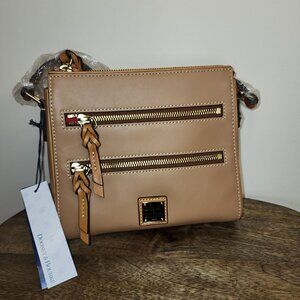 NWT Peyton Smooth Leather Tan Triple Zip Crossbody-Dooney and Bourke